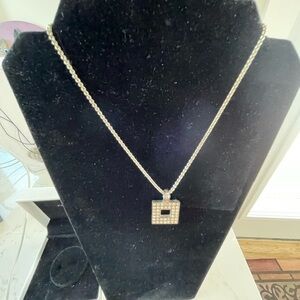 Dyrberg Kern Square Pendant Necklace in Silver tone